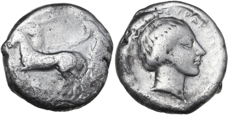 Sicily. Syracuse. Second Democracy (466-405 BC). AR Tetradrachm. Obv. Charioteer...