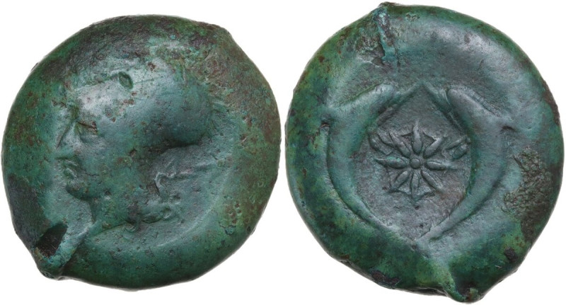 Sicily. Syracuse. Dionysios I (405-367 BC). AE Drachm, after 395 BC. Obv. Helmet...