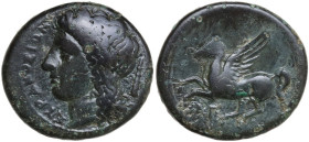 Sicily. Syracuse. Agathokles (317-289 BC). AE 19 mm. Obv. Laureate head of Apollo left; behind, club. Rev. Pegasus flying left. HGC 2 1486; CNS II 85 ...