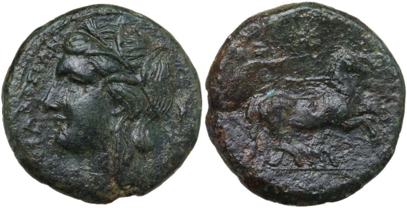 Sicily. Syracuse. Agathokles (317-289 BC). AE 22 mm. Obv. Head of Persephone lef...
