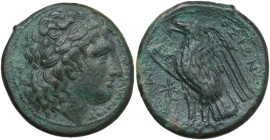 Sicily. Syracuse. Hiketas (287-278 BC). AE Litra. Struck circa 282-278 BC. Obv. ΔΙΟΣ ΕΛΛΑΝΙΟΥ. Head of Zeus Hellanios right, wearing laurel wreath; be...