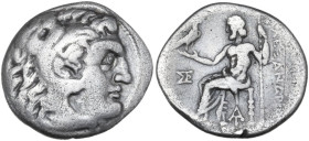 Continental Greece. Kings of Macedon. AR Drachm in the name and style of Alexander the Great, 319-305 BC, Magnesia mint. Obv. Head of Herakles right, ...