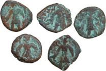 India. Kidarites. Lot of 5 (five) AE units. AE. F/About VF.