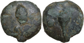 Apollo/Apollo series. AE Cast Uncia, 275-270 BC. Obv. Barley grain; pellet to left. Rev. Barley grain; pellet to right. Cr. 18/6; Vecchi ICC 38; HN It...