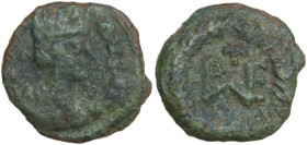 Ostrogothic Italy, Theoderic (493-526). AE Decanummium, Rome mint, 512-522. Obv. Turreted and draped bust of Felix Ravenna right. Rev. Monogram within...