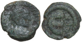 Anastasius I (491-518). AE Pentanummium, Antioch mint, 2nd officina. Obv. DN ANASTASIVS PP AVG. Diademed, draped and cuirassed bust right. Rev. Large ...