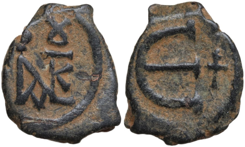 Justin II (565-578). AE Pentanummium. Theoupolis (Antioch) mint. Obv. Monogram. ...