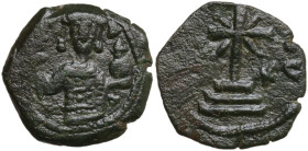 Manuel I Comnenus (1143-1180). AE Tetarteron. Thessalonica mint. Struck 1167-1183(?). Obv. IC-XC. Cross with X at center on three steps. Rev. Half-len...