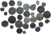 Greek Sicily. Multiple lot of thirty (30) unclassified bronze coins the Greek Sicily.