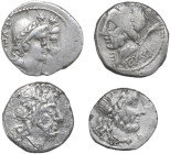 Roman Republic. Multiple lot of four (4) unclassified silver coins. Interesting study lot.