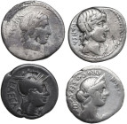 Roman Republic. Multiple lot of four (4) unclassified silver coins.