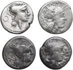 Roman Republic. Multiple lot of four (4) unclassified silver coins.