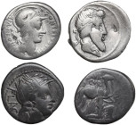 Roman Republic. Multiple lot of four (4) unclassified silver coins.