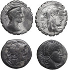 Roman Republic. Multiple lot of four (4) unclassified silver coins.