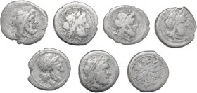Roman Republic. Multiple lot of seven (7) unclassified silver Victoriati.