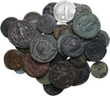 The Roman Empire. Multiple lot of thirty-four (34) bronze and silver roman coins.