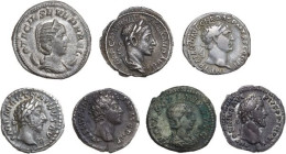 The Roman Empire. Multiple lot of seven (7) silver coins.