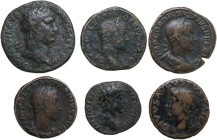 The Roman Republic and Empire. Multiple lot of six (6) roman bronze coins.