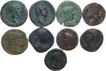 The Roman Republic and Empire. Multiple lot of nine (9) roman bronze coins.