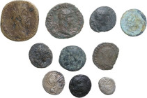 Miscellanea. Multiple lot of ten (10) silver and bronze greek and roman coins. Mixed study lot.