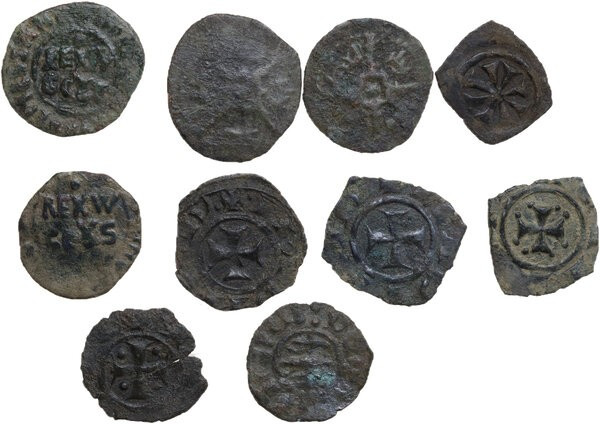 Medieval Sicily. Multiple lot of ten (10) unclassified bronze coins from Medieva...