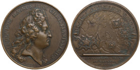 France. Louis XIV (1643-1715). AE Medal, 1683. Obv. Head of Louis XIV right. Rev. The fortifications of Strasbourg. AE. 36.44 g. 41.00 mm. Opus: J. Ma...