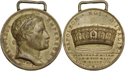 France. Napoleon I (1804-1814). AE Medal, Milano, 1805. For the crowning to King of Italy. Obv. Laureate head of Napoleon I Bonaparte right. Rev. The ...