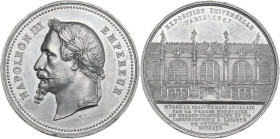 France. Napoleon III (1852- 1870). Medal for the International Exposition of 1867 in Paris. Obv. Laureate head of Napoleon III left. Rev. Building fro...