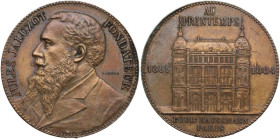 France. Jules Jaluzot. AE Medal, Paris, 1884. Obv. Bust of Jules Jaluzot left. Rev. Fassade of the department store Printemps. AE. 9.88 g. 29.00 mm. O...