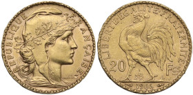 France. Third republic (1871-1940). 20 francs 1906. KM 857; Gad. 1064a; Fried. 596. AV. 6.45 g. 21.00 mm. AU.