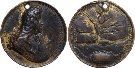 Germany. Maximilian II Emanuel of Bavaria. AE Medal, 1688, for liberation of Belgrad from the Ottomans. Obv. Cuirassed bust of Maximilian II Emanuel o...