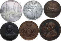 Germany. Multiple lot of six (6) silver and bronze medals of German and French area, including: Sonntage 1960, Stuttgart 1999, Bombardement de Strasbo...