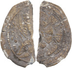 Kievan Rus. Izyaslav Yaroslavich (1054-1078). PB 1/2 of a large document seal, Kiev. Obv. St. Demetrius of Thessaloniki. Rev. Rosette. Yanin 1970, #6....