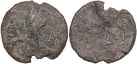 Kievan Rus. Vseslav Briachislavich (1044-1101). PB large document seal, Polotsk. Obv. St. Theodore of Amasea. Rev. Patriarchal cross. Yanin 1970, #325...