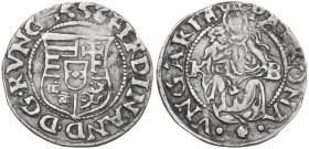Hungary. Ferdinand I (1526-1564). AR Denar, Kremnitz mint, 1556 K-B. Huszár 936; Unger 745a. AR. 0.40 g. 15.00 mm. Pleasant light patina. Good VF.