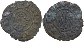 Italy. Frederick II Hohenstaufen (1197-1250). BI Denaro, Kingdom of Sicily, Brindisi mint, 1243. Sp. 128. BI. 0.80 g. 18.00 mm. VF.