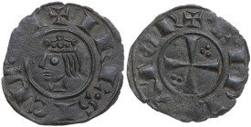 Italy. Frederick II Hohenstaufen (1197-1250). BI Denaro, Kingdom of Sicily, Messina mint, 1225. Sp. 113. BI. 0.72 g. 18.50 mm. Good VF.