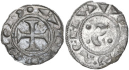 Italy. AR Denaro, Republic of Siena, c. 1100-1200. AR. 0.55 g. 15.00 mm. VF.