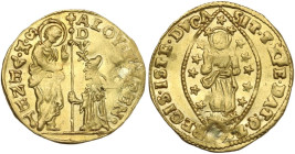 Italy. Alvise III Mocenigo (1722-1732). AV Zecchino, Venice mint. CNI tav. XXX, 8; Paol. 7; Fried. 1379. AV. 3.27 g. 21.00 mm. Holed and repaired, oth...