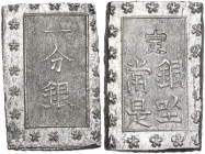 Japan. Edo Period (1603-1868). AR Ichi Bu Gin, Edo (Tokyo) mint, 1837-1854. 24x16mm. Hartill (Jap.) 9.80. AR. 8.55 g. About EF.