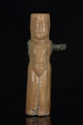 Ca. 7th-9th century AD.
This doll is skillfully modelled in a round shape and crafted from animal bone. Notably, a transverse bronze rod is positioned...