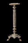 Ca. 1100-1200 AD.
This exceptional artifact, crafted from lustrous bronze, stands as a testament to the remarkable artistry of the Khorassan region. T...