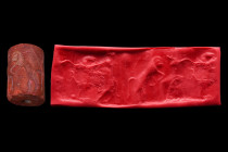 Early dynastic II-III (Mesopotamia), ca. 2700-2500 BC.
An ancient Mesopotamian early dynastic seal, c. 2700-2500 BC. The seal depicts a running male f...