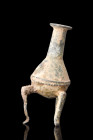 Ca. 1st millennium BC.
A masterfully crafted cast bronze vessel, designed to hold the precious black powder or paste known as kohl. The vessel boasts ...