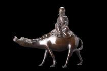 Qing Dynasty, Ca. 1644-1912 AD.
A bronze censer cast in two pieces - the water buffalo and its rider serving as a lid. The animal's slender, muscular ...