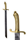 Ca. 1840 AD.
An original sidearm, model 1840, "Faschinenmesser: it is a pioneer artillery short sword regimentally marked and a crown over JR (for Joh...