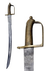 Ca. 1767 AD.
A cutlass specially made for the Navy from the American Revolution and Napoleonic wars, brass D-shaped hilt with ribbed handle, stamped w...