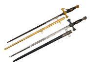 Ca. the mid-late 19th century AD.
A pair of antique American Masonic Knights Templar ceremonial swords with etched decorated blades. One holds the fol...