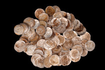 Ca. 224-651 AD.
The coins in this large collection bear the idealised and standardised portrait of the Sassanian King of Kings on their obverse. The h...