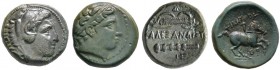 Könige von Makedonien. Alexander III. der Große 336-323 v. Chr. Lot (2 Stücke): Bronzemünzen (AE-17 mm). Kopf des jugendlichen Herakles nach rechts / ...